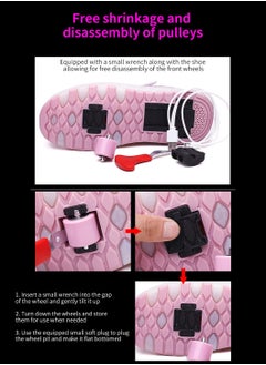 Moovant LED Flash Light Sneaker Skate Shoes with Wheels, USB Charging, Detachable Pulley Design, 1 Shoe for 2 Use, for Kids Girls, Pink  - Image 4
