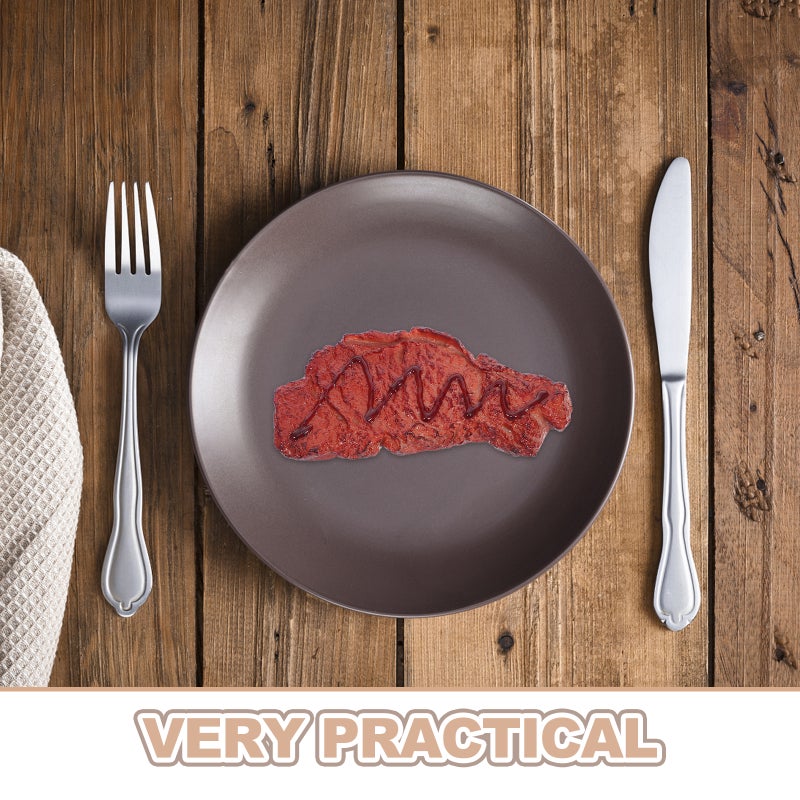 4 pcs Artificial Lifelike Steak: Fake Cooked Roast Beef Simulated Food Meat Model For Market Kitchen Photography Props Display Party Decoration Brown - Image 5