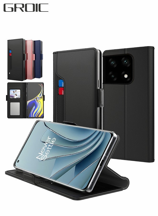 GROIC Compatible with OnePlus 10 Pro 6.7 Inches Wallet Case Leather Flip Cover Card Holder Stand Rotatable Card Clip Phone Cases  - Image 1