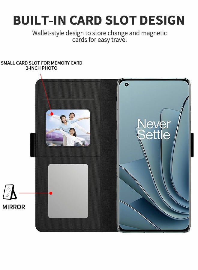 GROIC Compatible with OnePlus 10 Pro 6.7 Inches Wallet Case Leather Flip Cover Card Holder Stand Rotatable Card Clip Phone Cases  - Image 5