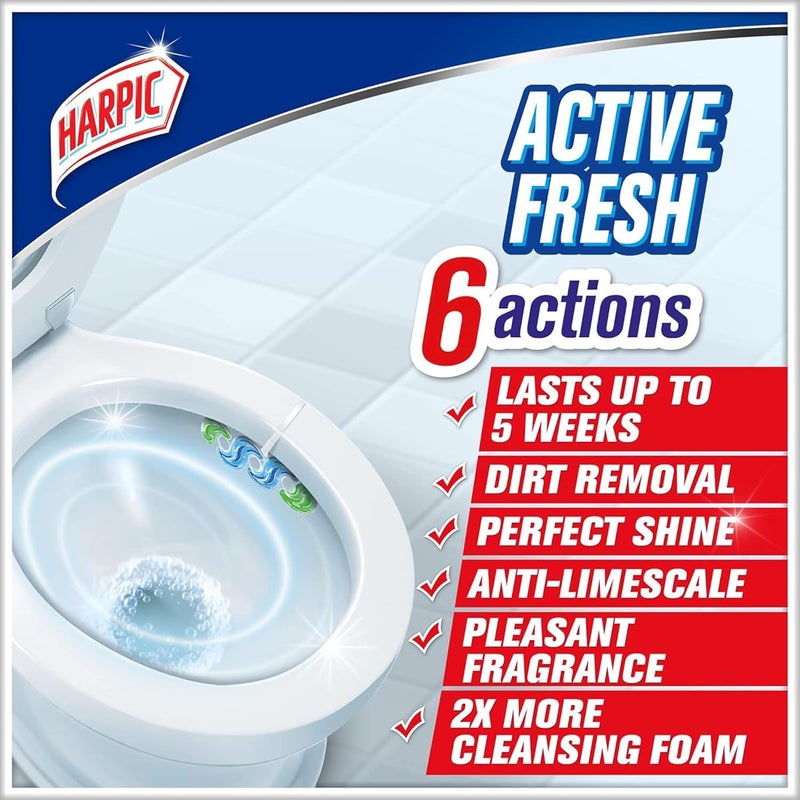 Harpic Active Fresh Water Toilet Cleaner Rim Block, Pine Forest, 35 g (Pack of 3) - Image 3