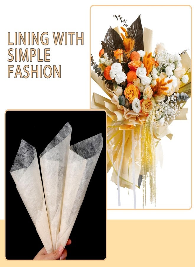 Gtziqa 76 Sheets Korean Cotton Wrapping Flower Paper, Waterproof Bouquet Wrapping Paper Brown Non-Woven Flower Papers Wrap for Gifts Florist Packaging Valentine's Day Birthdays Weddings (11.4 x 11.4 Inch) - Image 3