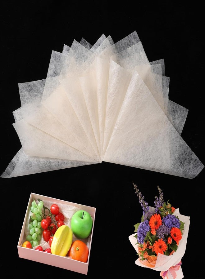 Gtziqa 76 Sheets Korean Cotton Wrapping Flower Paper, Waterproof Bouquet Wrapping Paper Brown Non-Woven Flower Papers Wrap for Gifts Florist Packaging Valentine's Day Birthdays Weddings (11.4 x 11.4 Inch) - Image 1