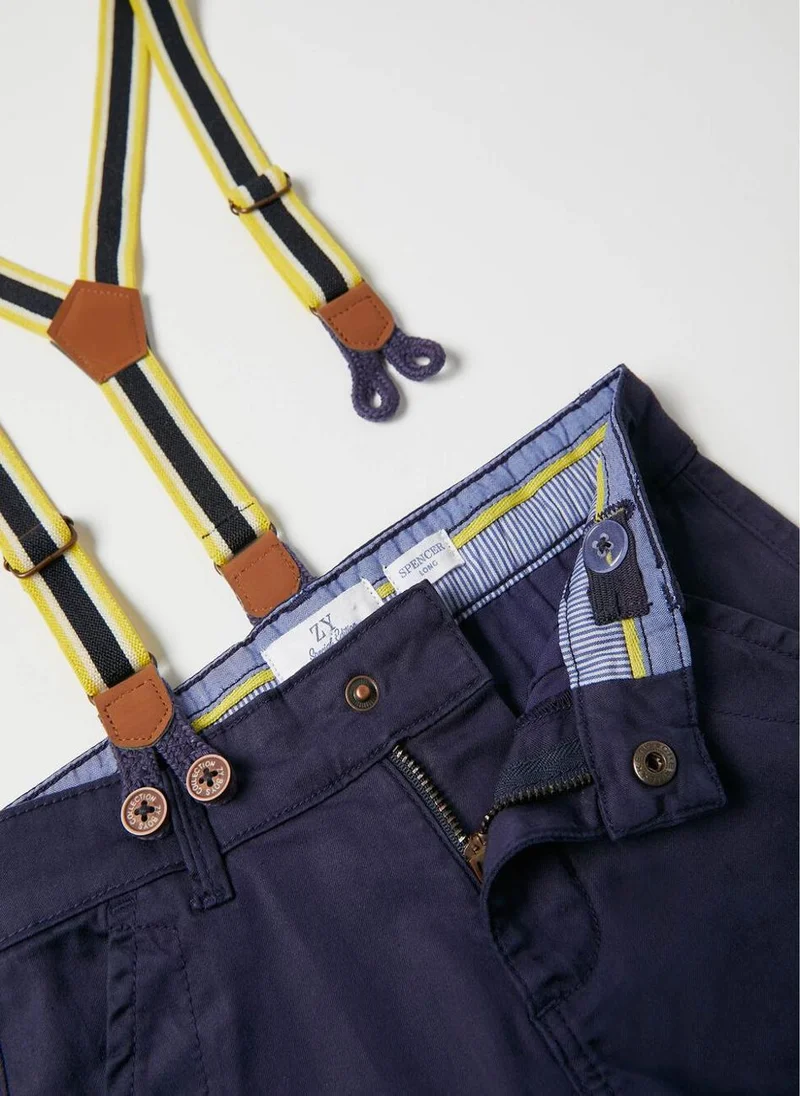 Zippy Chino Shorts + Braces for Boys, Blue