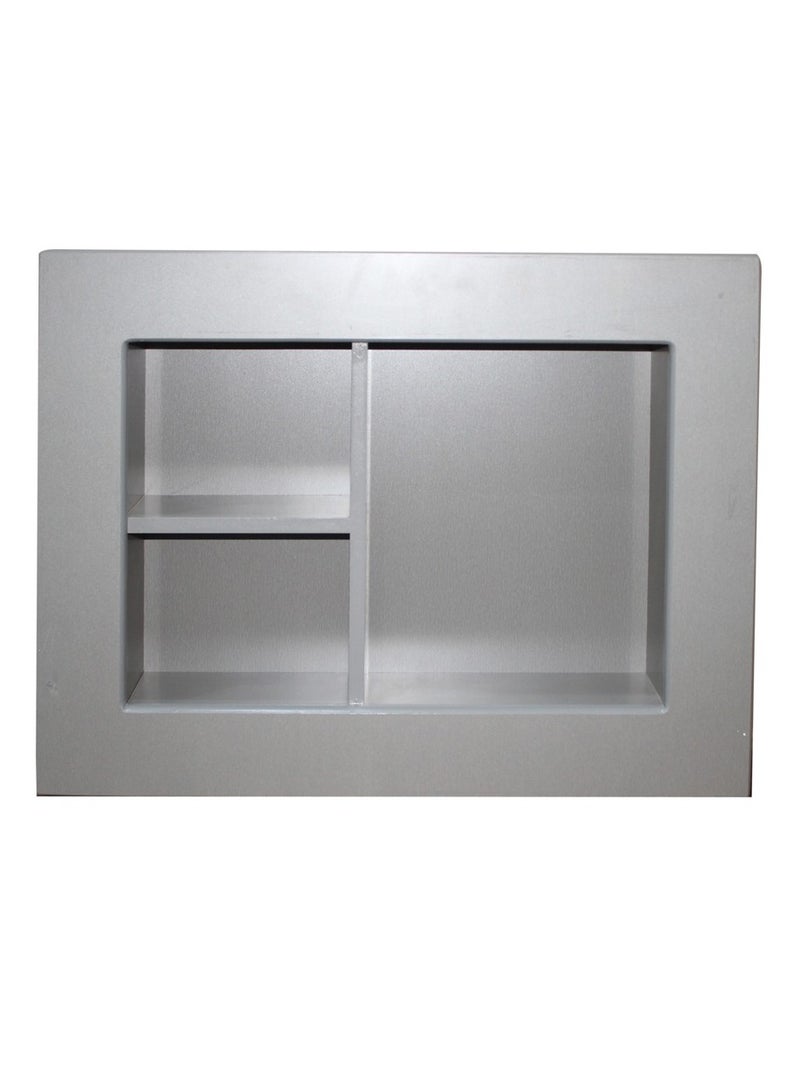 ديكور غطاء مكيف شباك لتغطية الحائط مصنوع من الخشب, لون رمادي - Image 2