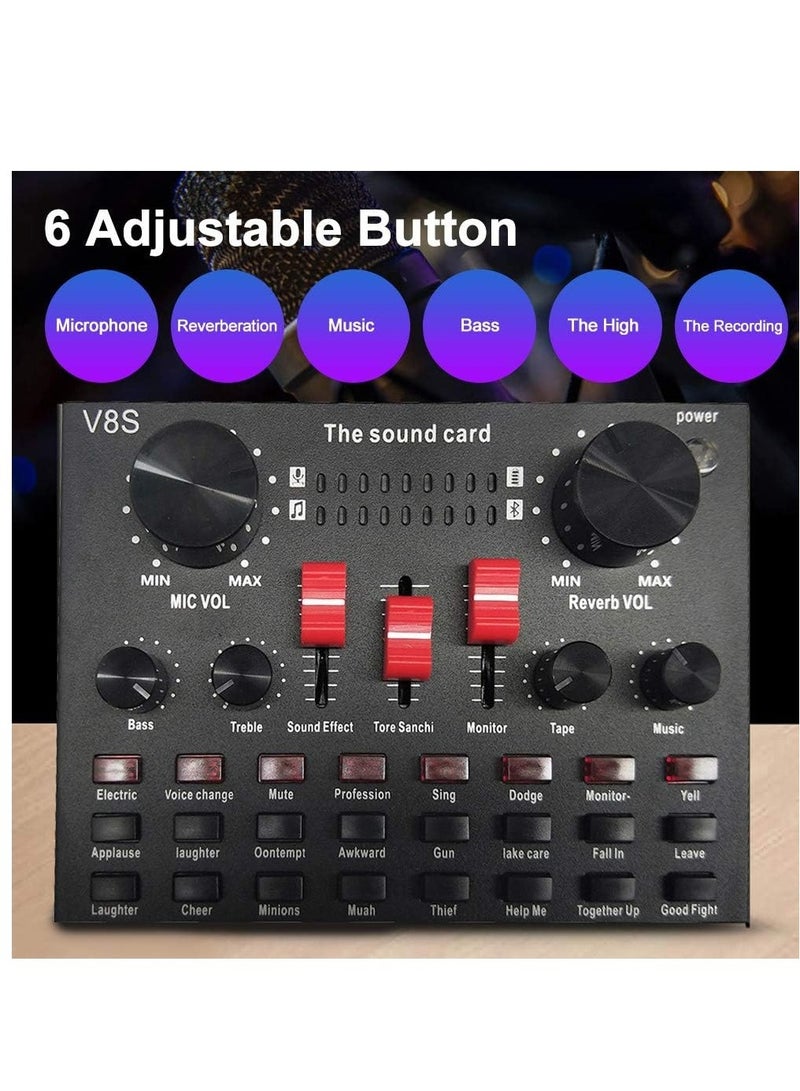 Lixada Multi-functional Live Sound Card BM800 Microphone Set Audio Recording Equipments (Black) - Image 2