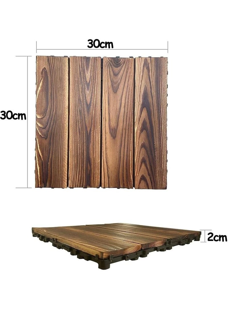 HOME TASTE Hometaste Interlocking Hardwood Decking Tiles(Set Of 10) Elevate Your Outdoor Spaces With Waterproof, Durable And Stylish Wood Flooring For Gardens,Patios,Balconies,Roof Terraces And Offices  - Image 2