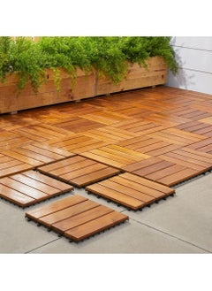HOME TASTE Hometaste Interlocking Hardwood Decking Tiles(Set Of 10) Elevate Your Outdoor Spaces With Waterproof, Durable And Stylish Wood Flooring For Gardens,Patios,Balconies,Roof Terraces And Offices  - Image 3