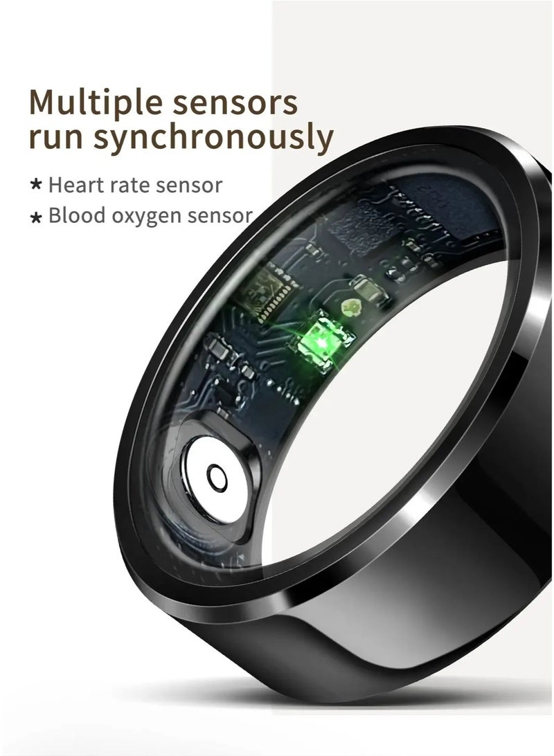 خاتم ذكي R6 لمراقبة الصحة للرجال والنساء، ومراقبة معدل ضربات القلب والأكسجين في الدم والنوم، IP68 مقاوم للماء لنظام iOS وAndroid، خاتم اللياقة البدنية mi - Image 4