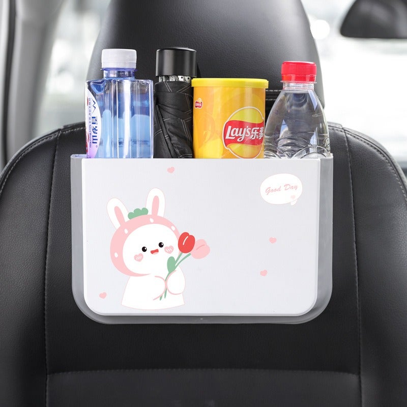Foldable Car Trash Bin, Cartoon Design, Multi-Functional Storage for Cars