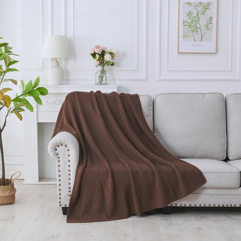 Douceur Brown Throw Blanket for Couch, Soft Chunky Cable Knit Throw Blanket, Classic Fisherman's Rib Stitch Pattern Throw for Living Room Gift, 50"X60" - Image 4