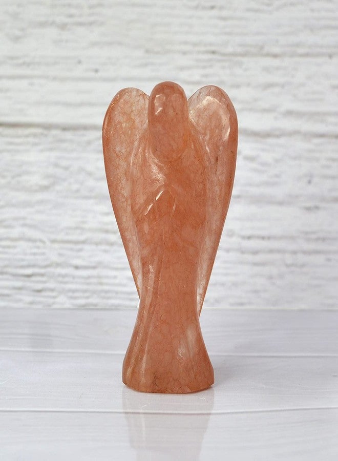 Crystu Natural Carnelian Angel Crystal Stone Angel Size 5 cm (2 inch). Charged by Reiki Grand Master & Vastu Expert - Image 2