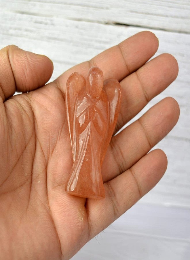 Crystu Natural Carnelian Angel Crystal Stone Angel Size 5 cm (2 inch). Charged by Reiki Grand Master & Vastu Expert - Image 3