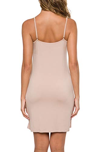 Malist Women Full Slip Crewneck Adjustable Spaghetti Strap Cami Under Dress Nude X-Small - Image 3
