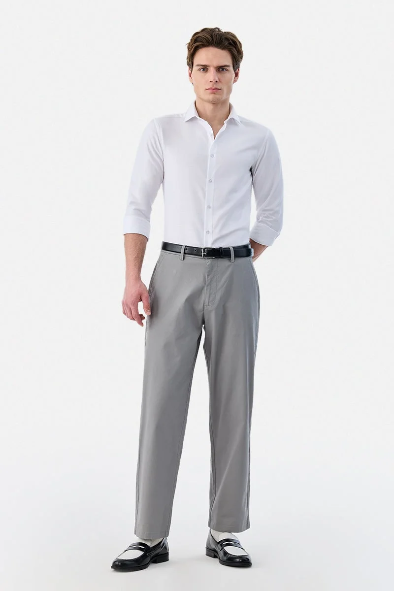 سنيتش White Textured Long Sleeve Slim Fit Formal Luxe Shirt