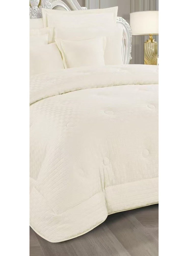 لوفيرا طقم مفرش نفرين ملكي لحاف قماش متين وناعم ونقشة عصرية 8 قطع مقاس 240*260 سم - Image 3