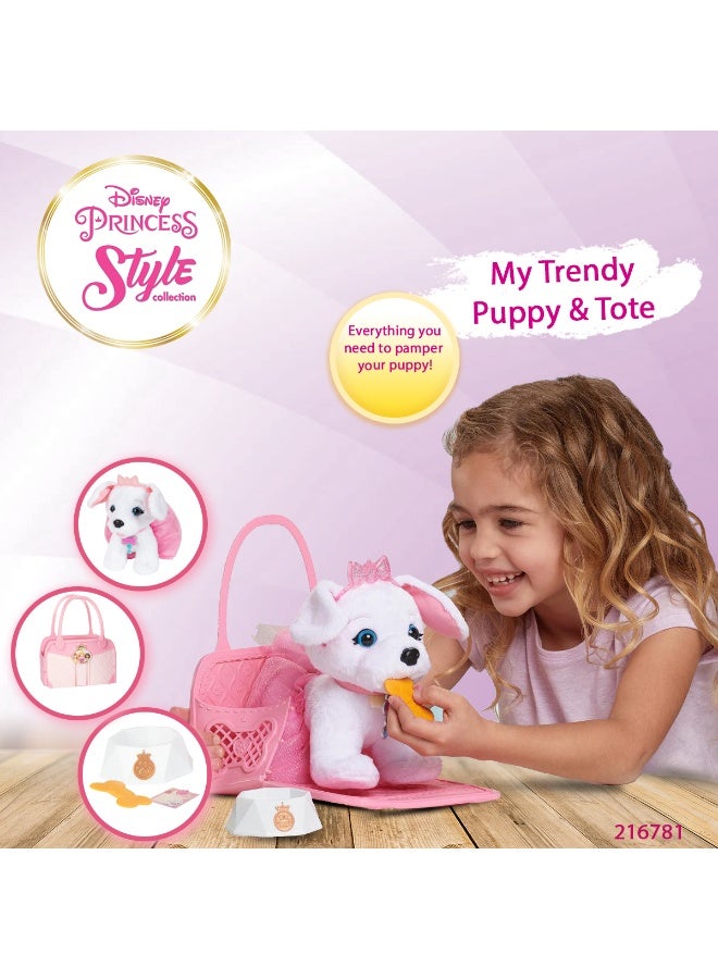 Disney Princess Style Collection My Trendy Puppy & Tote Carrier with Accessories | Plush Puppy | Realistic Play | Pretend Play | Soft Toy Gift for Girls - Image 4