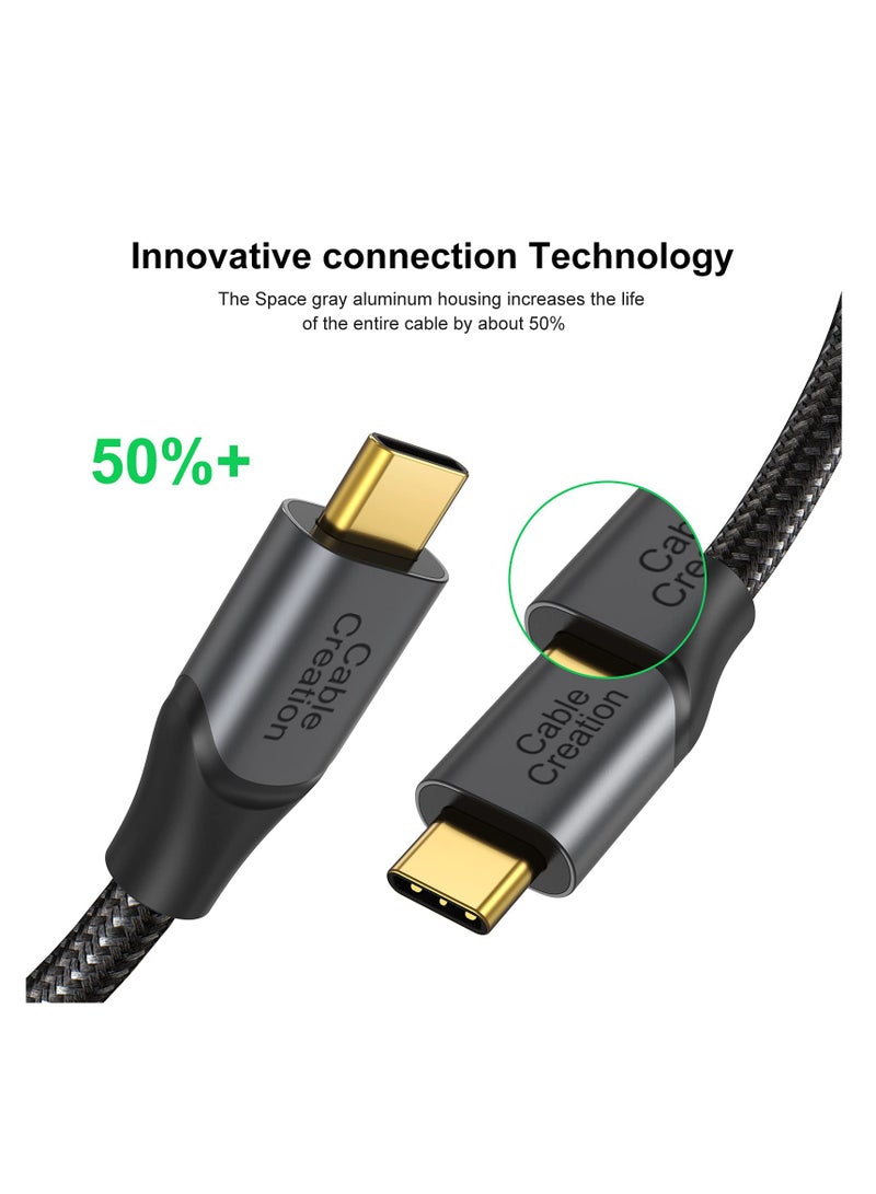 CableCreation Usb C Cable 3 Meter 100w 20v/5a Durable Usb C to C Cable Braided Fast Charging Cable 480mbps Data Cable for Iphone 15 and 15pro 10ft Gray - Image 4