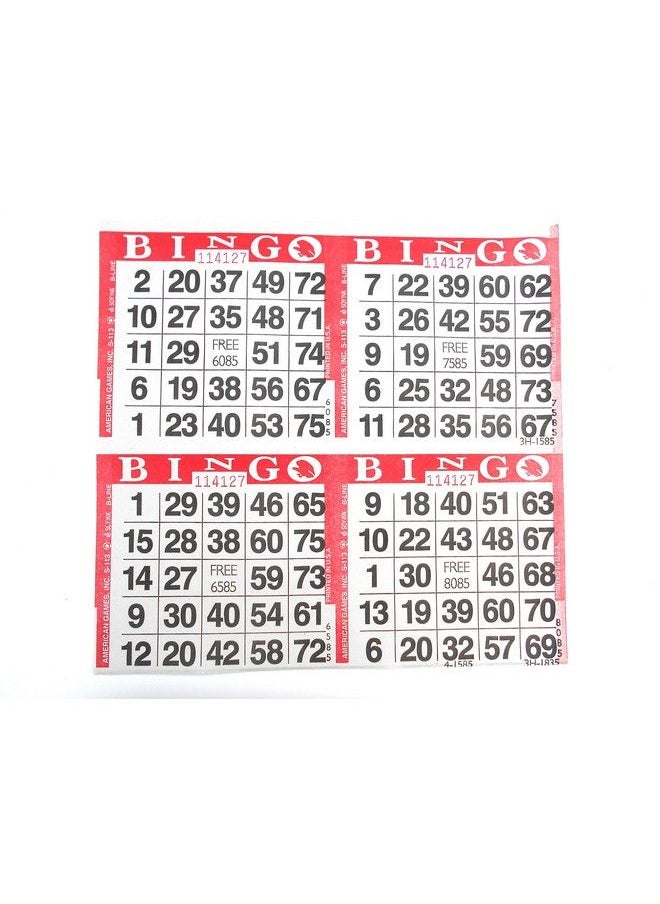 SmallToys 4 On Red Bingo Paper Game Cards 750 Sheets 8 Inch Square Size Disposable Sheet Made In Usa  - Image 2