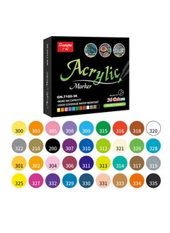 Acrylic Paint Pens, 36 Basic Colors Acrylic Paint Markers. Set for Rock Painting, Calligraphy, Scrapbooking, Brush Lettering, Card Making, Sketching, Black Paper, Photo Album