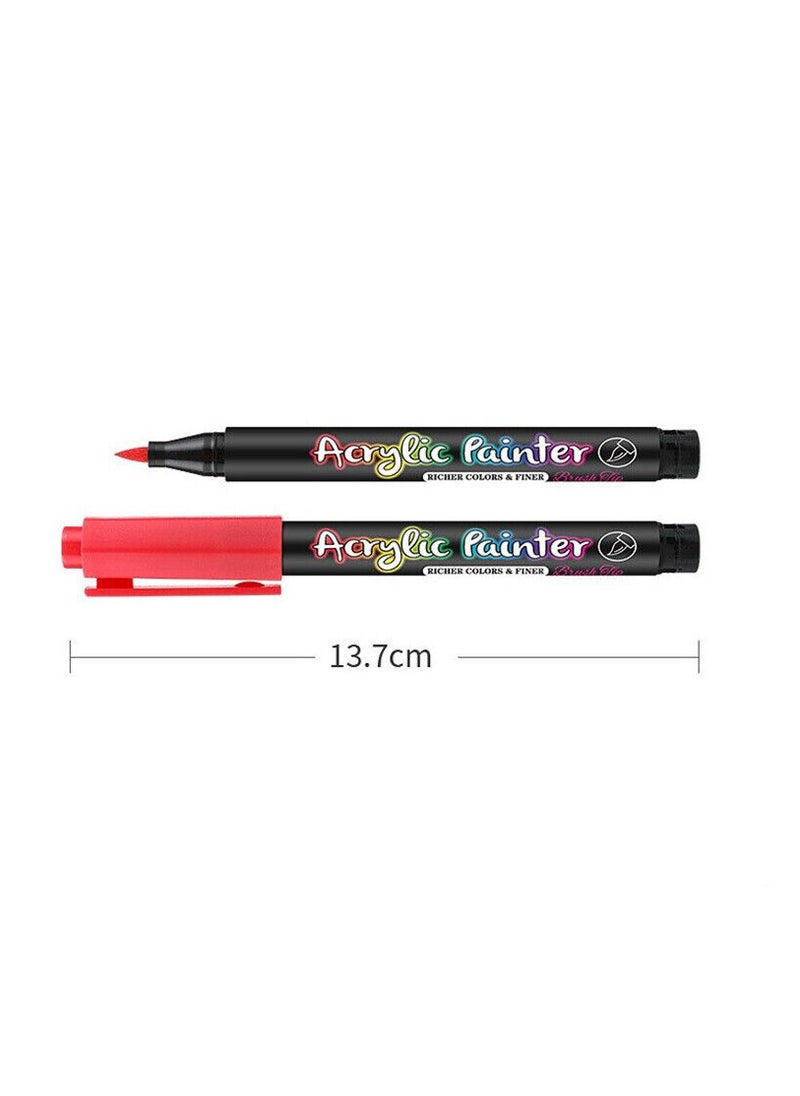 GuangNa - Acrylic Paint Pens, 36 Basic Colors Acrylic Paint Markers. Set for Rock Painting, Calligraphy, Scrapbooking, Brush Lettering, Card Making, Sketching, Black Paper, Photo Album - Image 1