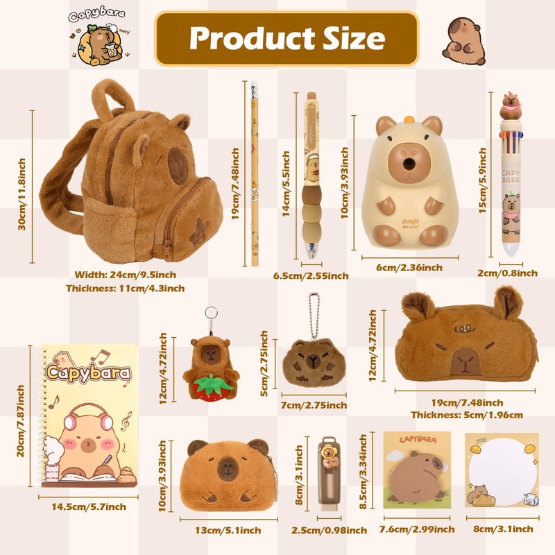 Ulema 28Pcs Cute Capybara Gifts with Capybara Animals and Stationery set for Birthdays Gifts Back to School Classroom Rewards for Womens or Others. - Image 3