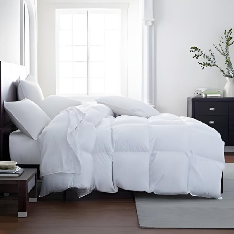 Lavish Comforts Down Alternative Comforter King Size - Fluffy Duvet Insert - Premium Plush All Season - Luxury Breathable Hotel Cooling Comforter - King, White, 104x86 inches - Comes Compressed Packaging - Image 1