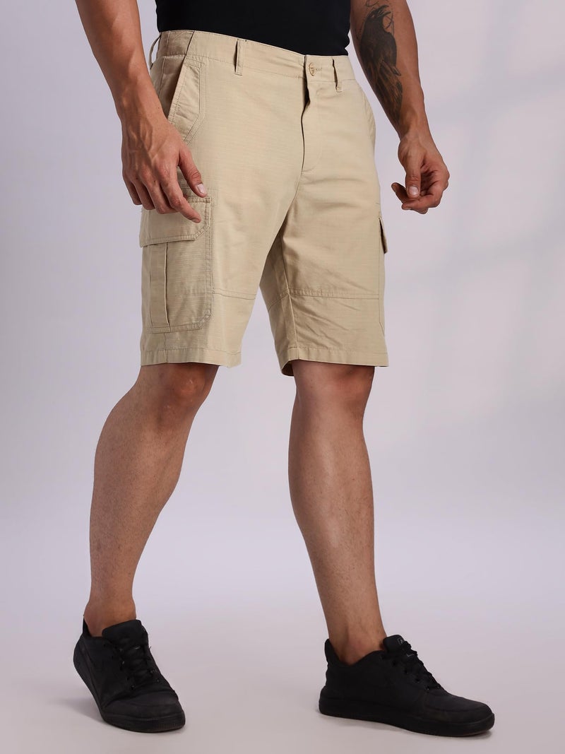 Thomas Scott Men's | Regular Fit | 100% Cotton | Breathable | Light Weight | 6 Pockets | Cargo Shorts for Men(CCBS021_Beige_36) - Image 5