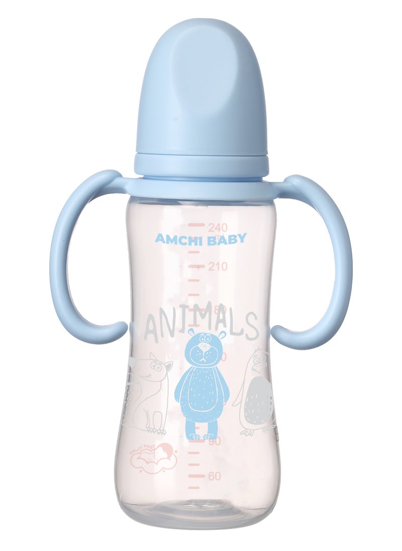 amchi baby - Feeding Bottle With Handle 240ml 6+ Months-Blue - Image 1