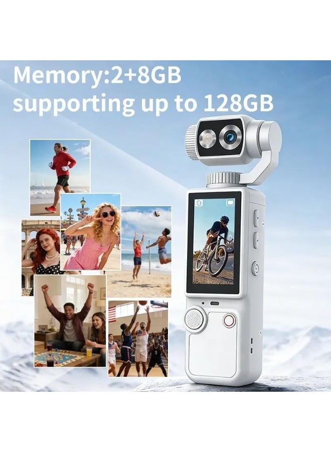 كيو 8 كاميرا Q8 فائقة الوضوح 4K للتصوير الفوتوغرافي والفيديو، بحجم الجيب، مزودة بمستشعر 1 بوصة، وفيديو بدقة 4K/120 إطارًا في الثانية، ونظام تثبيت ثلاثي المحاور، وتركيز سريع، وتتبع للوجوه والأجسام، وشاشة لمس دوارة 2 بوصة للتصوير الفوتوغرافي واليوتيوب. - Image 5