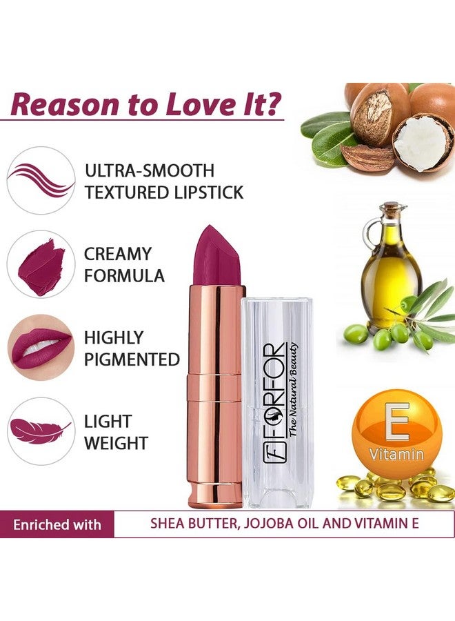 FORFOR Antique Velvet Creamy Matte Texture Smooth Finish Lipstick Gift set combo pack 3 for Women Enriched Shea Butter, Vitamin- E & Jojoba oil - Image 5