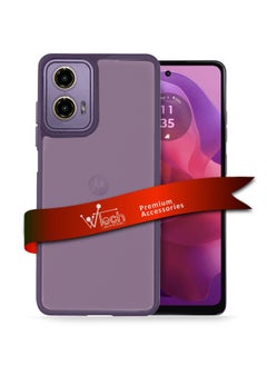 Wtech Hybrid Silicone With Translucent Back Protective Lens Sheild Case Cover For Motorola Moto G24 4G Purple  - Image 1