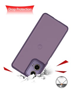 Wtech Hybrid Silicone With Translucent Back Protective Lens Sheild Case Cover For Motorola Moto G24 4G Purple  - Image 3