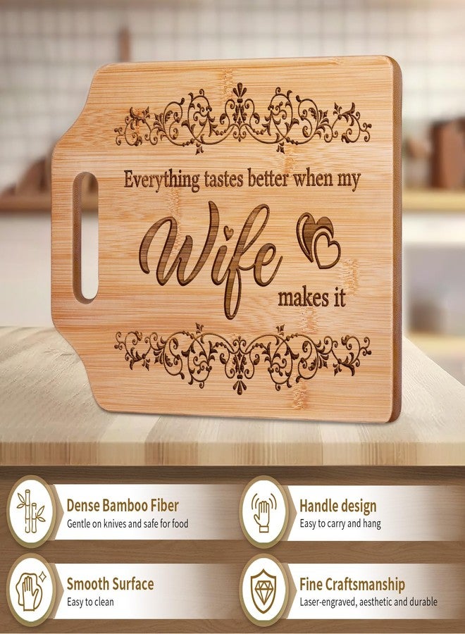 AceThrills Gifts for Wife Christmas Gift Ideas, Wife Gifts Birthday Gift Ideas for Wedding Anniversary, Christmas - Bamboo Cutting Board 12.3"L x 8.7"W x 0.4"Th (everything tastes better) - Image 4