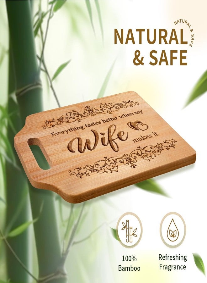 AceThrills Gifts for Wife Christmas Gift Ideas, Wife Gifts Birthday Gift Ideas for Wedding Anniversary, Christmas - Bamboo Cutting Board 12.3"L x 8.7"W x 0.4"Th (everything tastes better) - Image 3