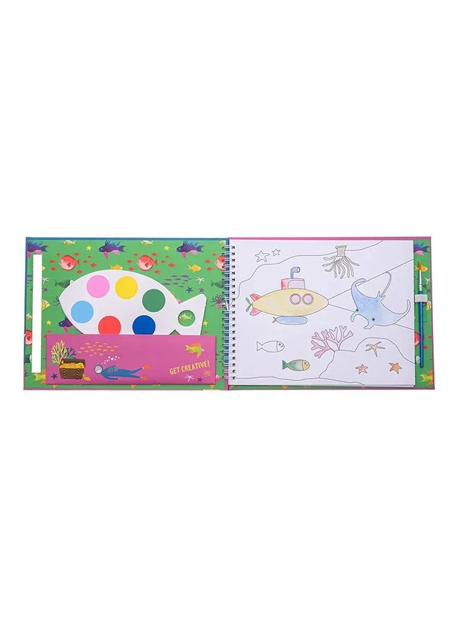 Floss & Rock Deep Sea My Painting Pad | Water Painting Activity Book for Kids | Mess-Free Reusable Pages with Brush | Creative Ocean-Themed Art Fun for Ages 3+