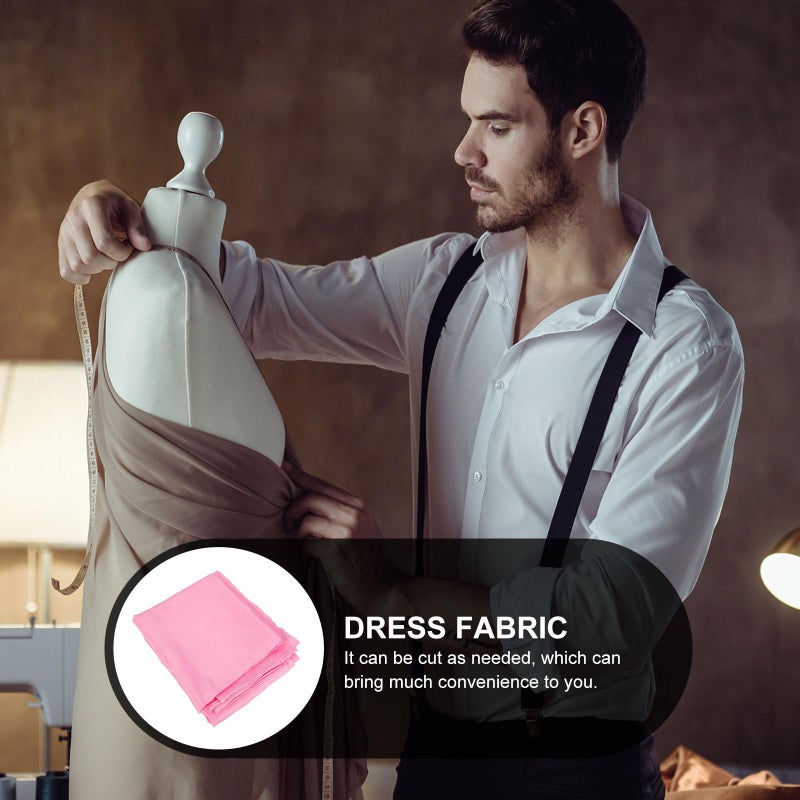 Pink Satin Fabric Polyester Cloth 2 Meters For DIY Dress Sewing And Craft Material - Image 5