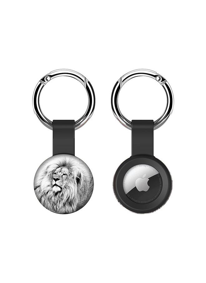 Stylizedd Airtag Case Metal Key Ring with Tough Case for Apple Airtag cover - Wise Lion  - Image 1