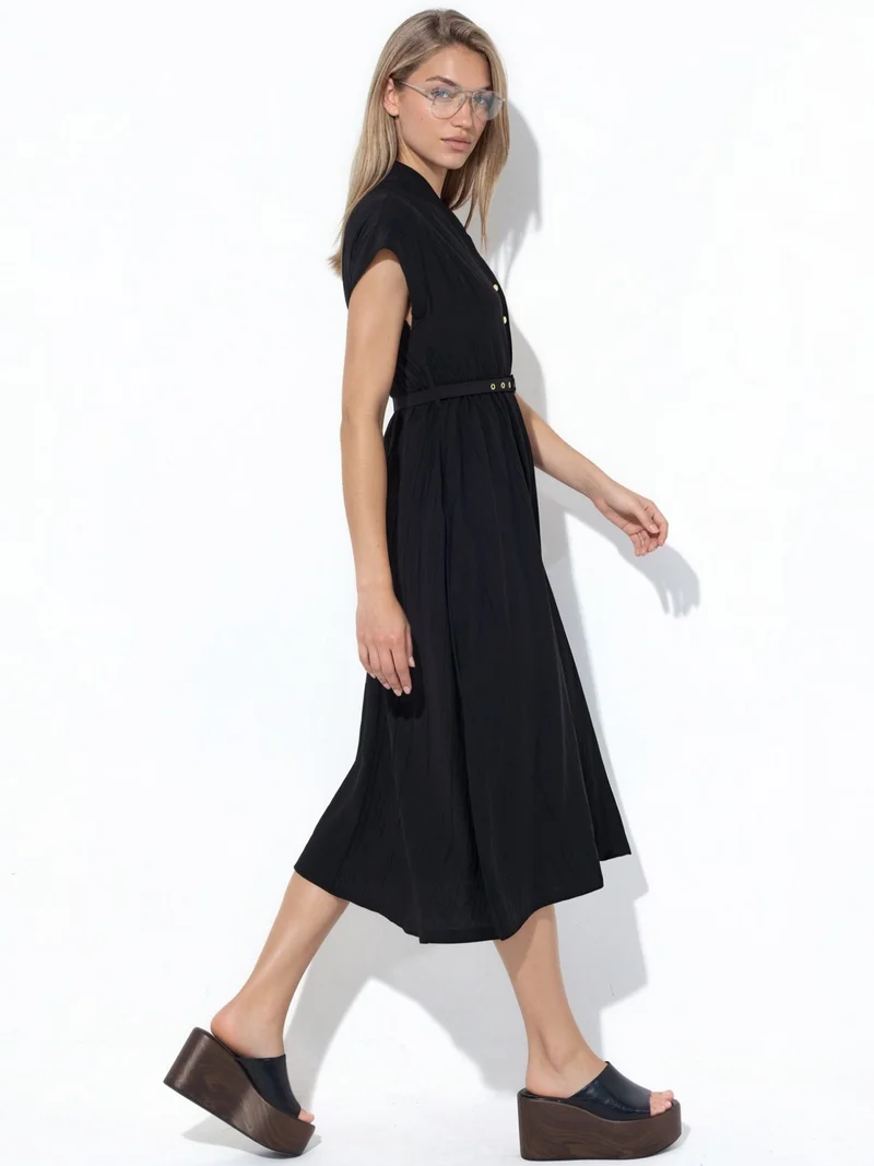 Busem BUSEM Textured Belted Maxi Dress