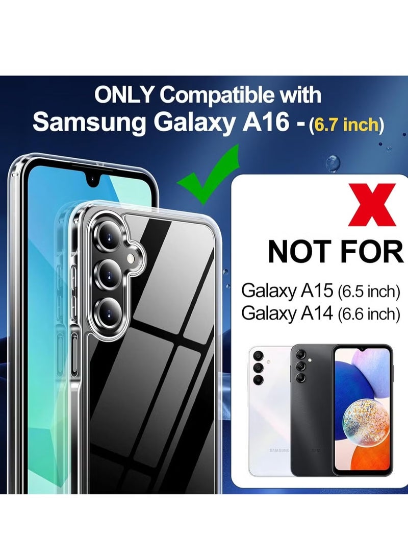 JAJEEK Samsung Galaxy A16 Clear Case Cover – Anti-Yellowing, Shockproof Bumper, 9H Hardness Screen Protector, Clear Glass, 3-in-1 Camera Lens Protector – Ultimate Protection for Samsung Galaxy A16 5G, Durable & Transparent Design - Image 2