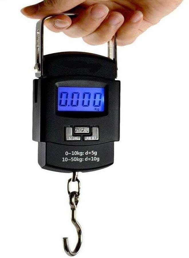 Weight Machine for Luggage, Wait Machine, Luggage Wighing Scale, Digital Weighing Scale, Bag Weighing Scale for Luggage, Electronic Portable Fishing Hook Type Digital LED Screen, 50 kg (Black) Vcx-453 - Image 1