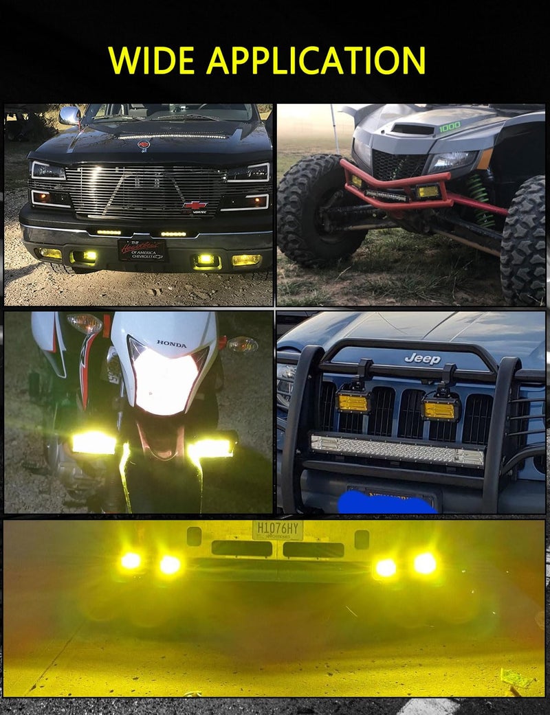 Chelhead Yellow Fog Lights, 5 Inch 72W Led Light Bar Off Road Amber Led Driving Lights Compatible with Trucks Motorcycle Off-road Jeep ATV UTV SUV Boat Marine 4X4 - Image 5