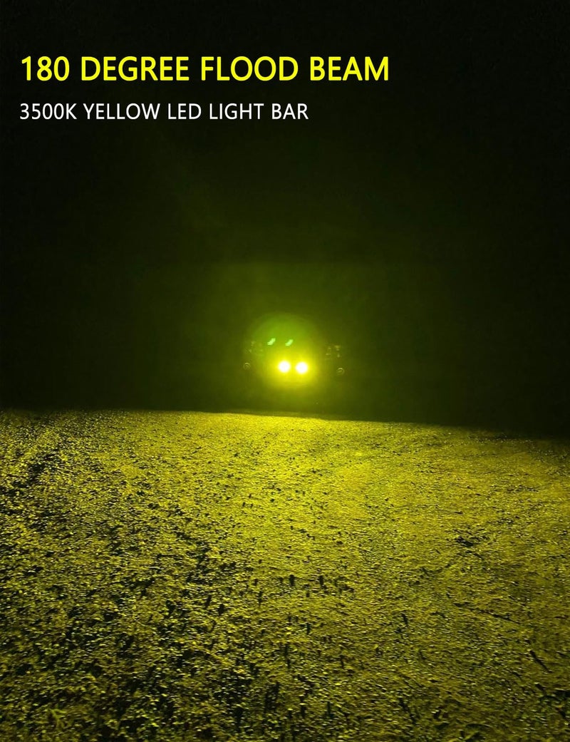 Chelhead Yellow Fog Lights, 5 Inch 72W Led Light Bar Off Road Amber Led Driving Lights Compatible with Trucks Motorcycle Off-road Jeep ATV UTV SUV Boat Marine 4X4 - Image 2