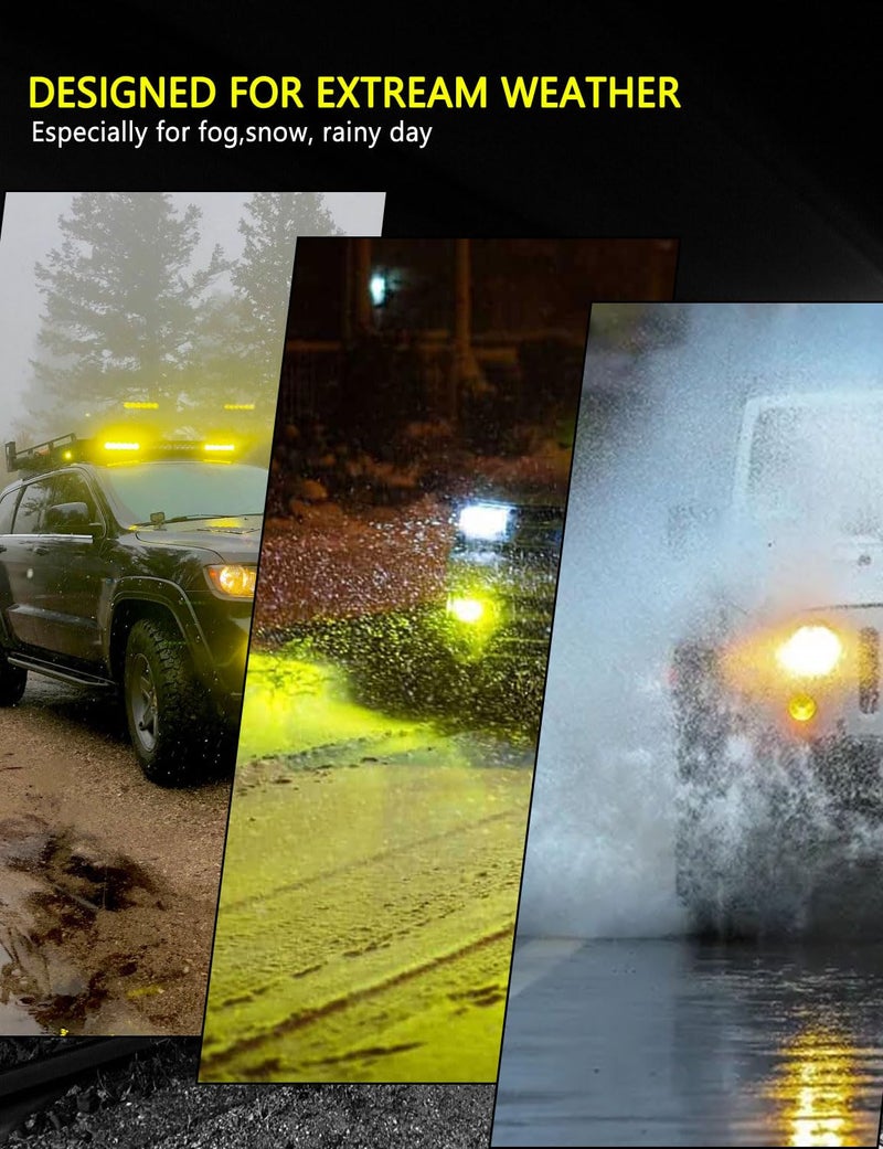 Chelhead Yellow Fog Lights, 5 Inch 72W Led Light Bar Off Road Amber Led Driving Lights Compatible with Trucks Motorcycle Off-road Jeep ATV UTV SUV Boat Marine 4X4 - Image 3
