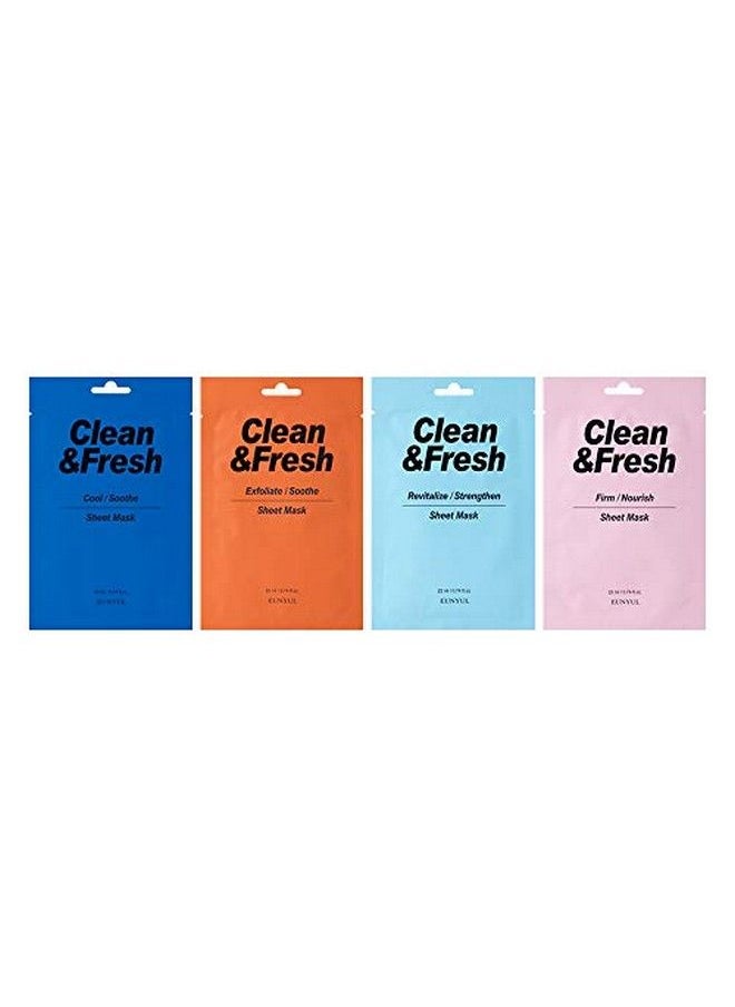 Eunyul [Pack Of 10 Clean & Fresh Sheet Mask 22 Ml / 0.74 Fl.Oz. 10 Types Korean Sheet Mask Bundle Pack For All Skin Type Face Mask Pack  - Image 4