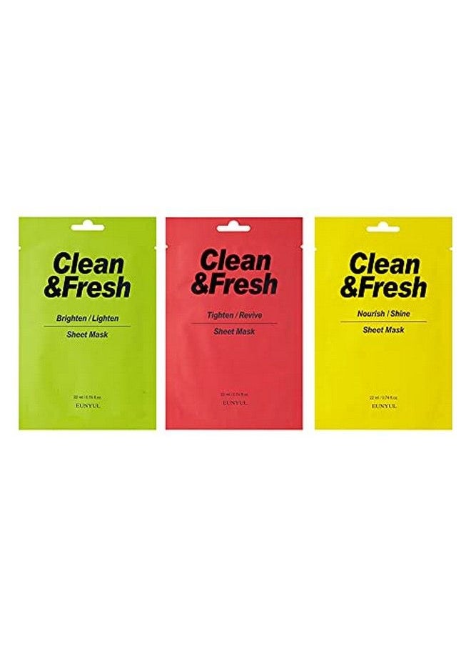 Eunyul [Pack Of 10 Clean & Fresh Sheet Mask 22 Ml / 0.74 Fl.Oz. 10 Types Korean Sheet Mask Bundle Pack For All Skin Type Face Mask Pack  - Image 5