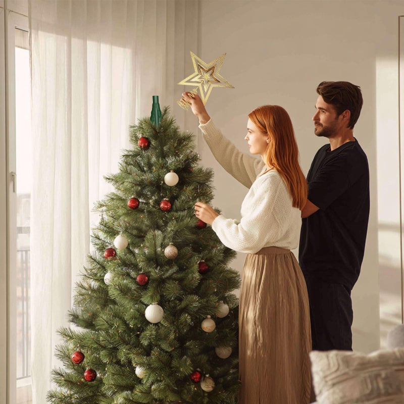 PASARA Christmas Tree Topper Holder â€“ Universal Twist-On Stabilizer with Adjustable Attachment for Tree Top Decorations, Fits Most Tree Bases (Green) - Image 2