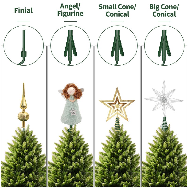 PASARA Christmas Tree Topper Holder â€“ Universal Twist-On Stabilizer with Adjustable Attachment for Tree Top Decorations, Fits Most Tree Bases (Green) - Image 5