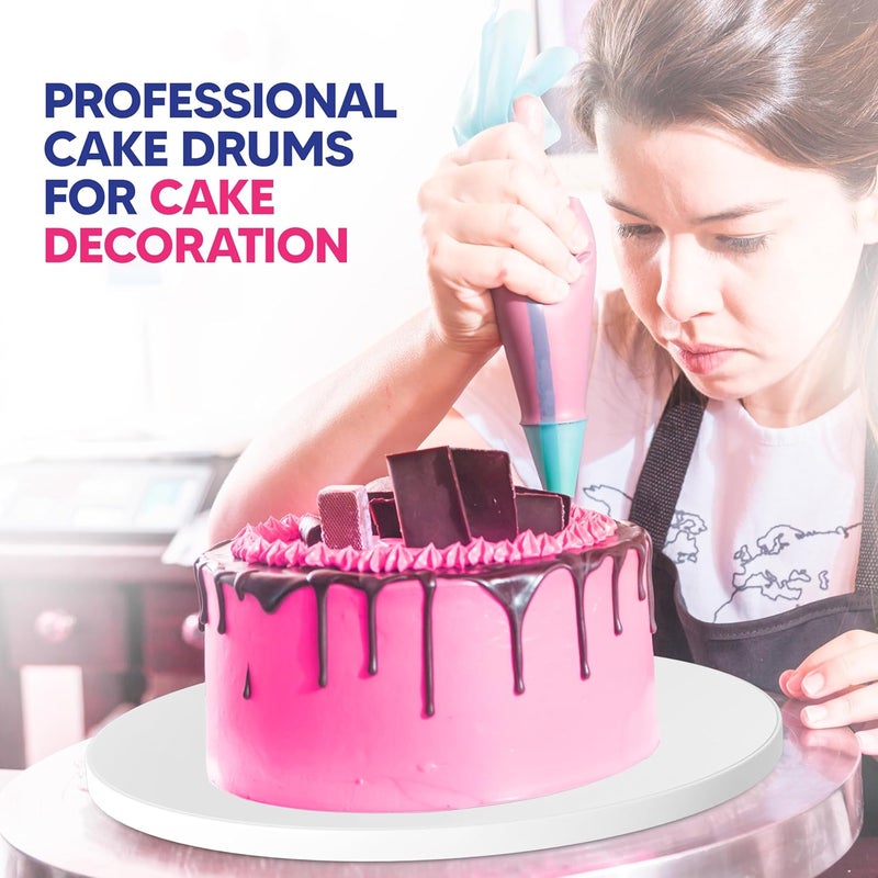 RICCLE Cake Boards - 12 Inch Cake Drum - Smooth-Edged Pack Of 6 Cake Drums - Sturdy Cake Boards Round - Bend Resistant Multi-Layered Cake Base for Minimalist Displays - Image 3