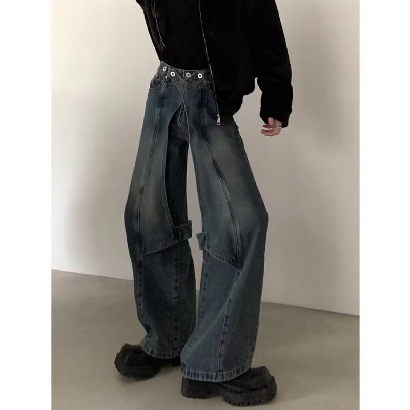 Unisex Classic Denim Jeans Loose Fit Daily Outdoor Wear - Image 1